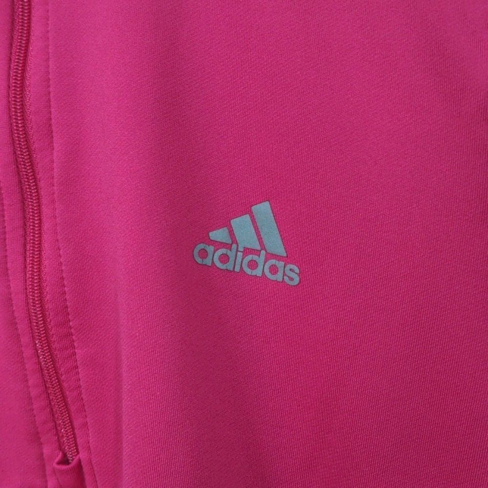 Adidas Pink 1/2 Zip Long Sleeve Top Medium - Picture 2 of 12